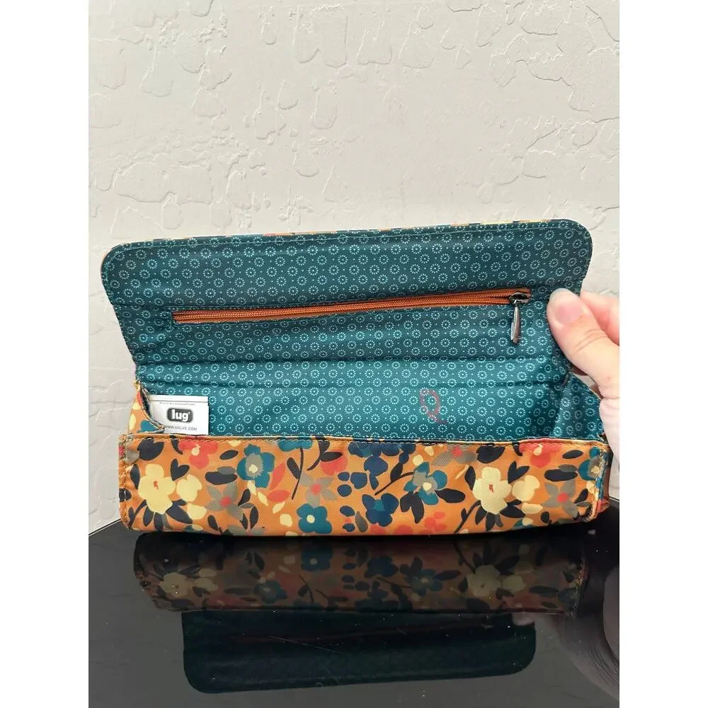 LUG Floral Pill Organizer Travel Medicine Case Fold Over Zip Pouch